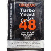 Сухие турбо дрожжи с активированным углем Alcotec Carbon 48