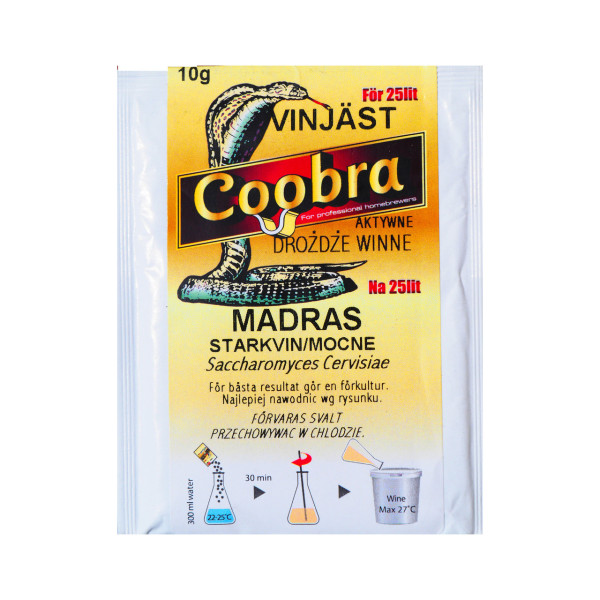 Сухие дрожжи для красного вина Coobra Madras
