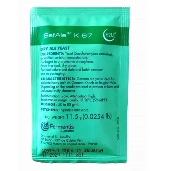 Пивные дрожжи Fermentis K-97 11,5g